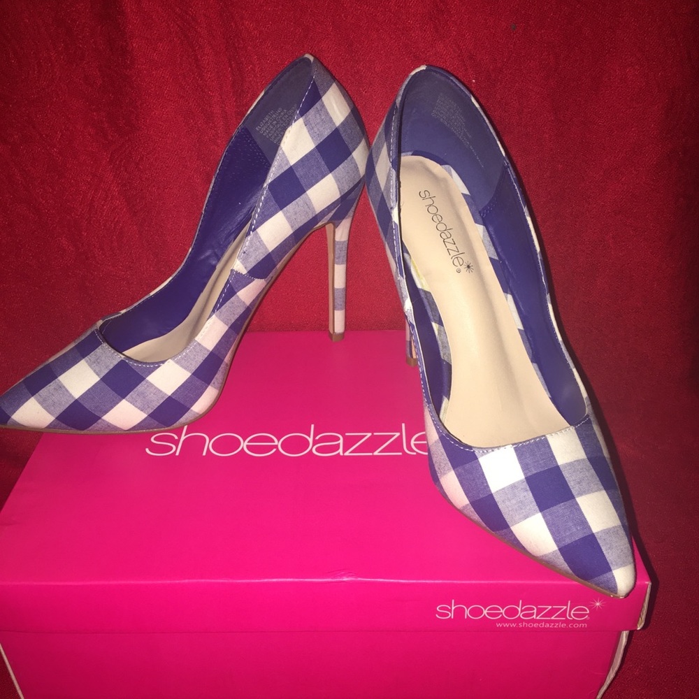 Blue plaid shoes